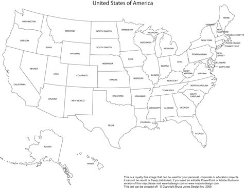 Printable Map Of The United States Without State Names - Printable Maps