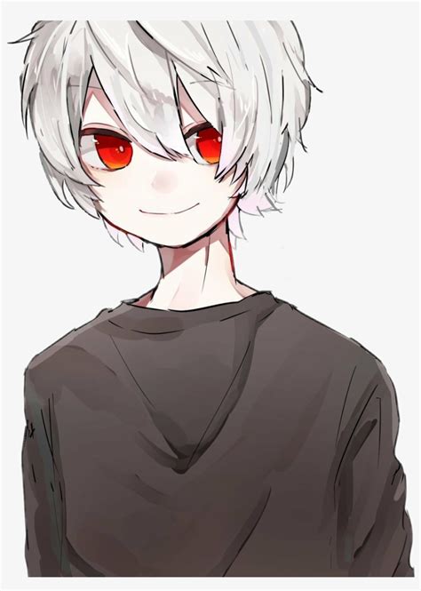 Animeboy Whitehair Redeyes Black - Anime Boy Red Eyes - 884x1199 PNG ...