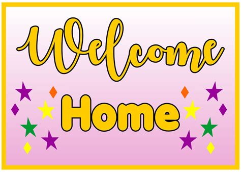 Welcome Home Sign Printable - Printable Word Searches