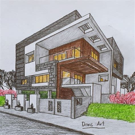 this is a drawing of a house that looks like it has been built into the ...