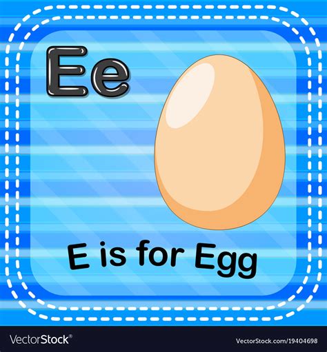 Flashcard letter e is for egg Royalty Free Vector Image