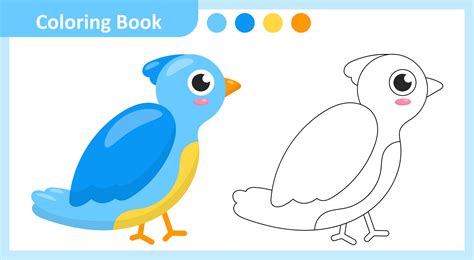 Coloring Book Bird 2612117 Vector Art at Vecteezy