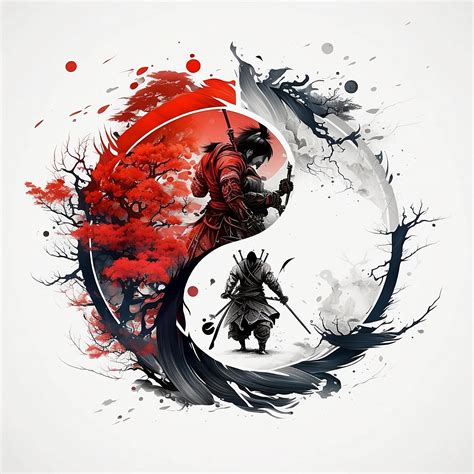 Samurai Tattoo Design White Background PNG File Download High ...