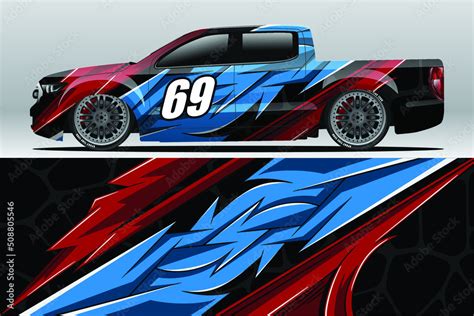 Abstract Race car wrap sticker design and sports background for daily ...