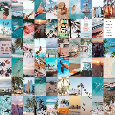 Beach Aesthetic Photo Collage Kit - Etsy Australia