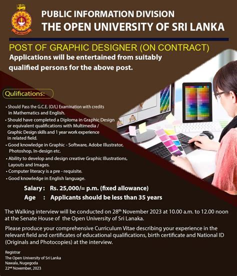 Graphic Designer - The Open University of Sri Lanka