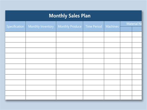 EXCEL of Monthly Sales Plan.xlsx | WPS Free Templates