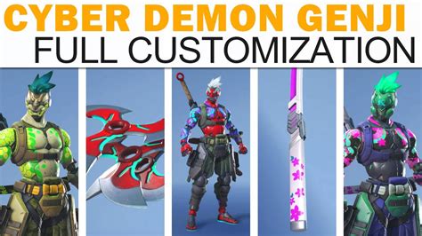 Cyber Demon Genji Mythic Skin - Overwatch 2 (Full Customization, All ...