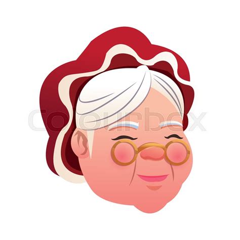 Cute face mrs claus christmas ... | Stock vector | Colourbox