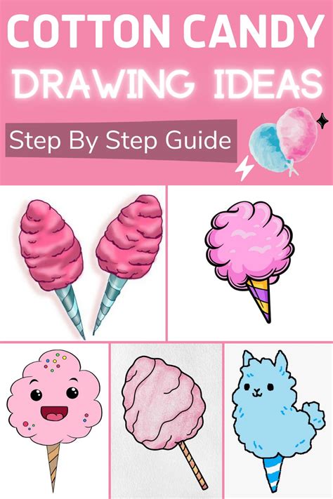 17 Cotton Candy Drawing Ideas - How To Draw Cotton Candy - DIYnCrafty