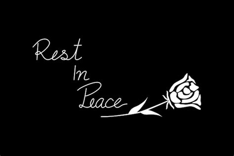 Premium Vector | Vector white wording rest in peace rip and symbol rose ...