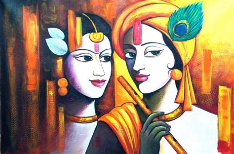 Abstract Paintings Of Radha Krishna