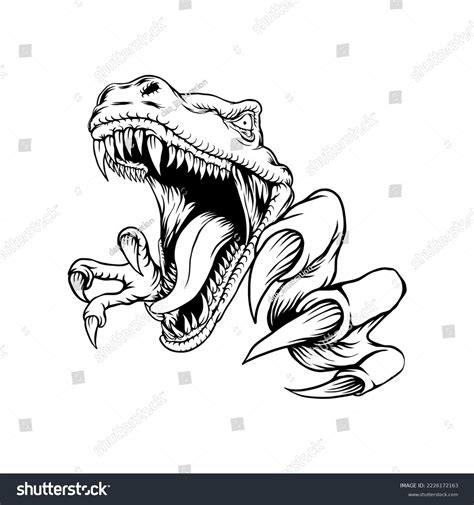 Illustration Trex Line Art Stock Vector (Royalty Free) 2226172163 ...