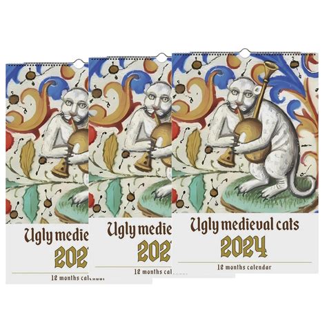 Wall Calendar 2024 Funny Cat Painting Wall Calendar 2024 Weird Cats ...