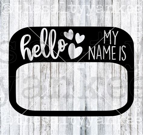 Name Tag Hello My Name is Clipart SVG Layered File Download - Etsy