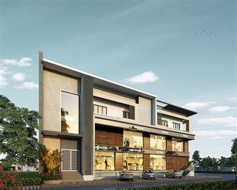 Facade Design for Commercial Building in Jhansi, UP | SYNERGY designs ...