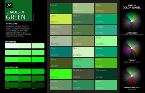 24 Shades of Green Color Palette – graf1x.com