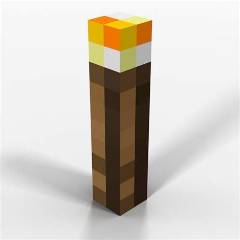 minecraft torch 3d model