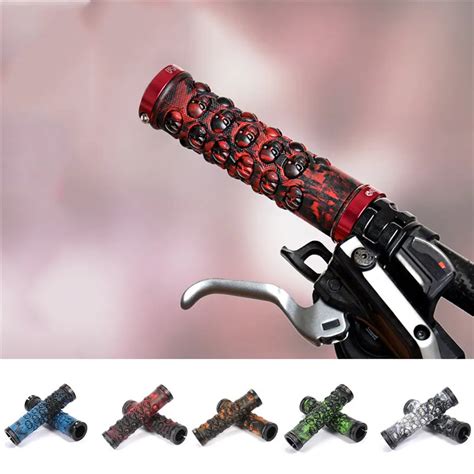 1 Pair Bike Handle Grip Mountain Bicycle Skull Mountain Bike Handlebar ...