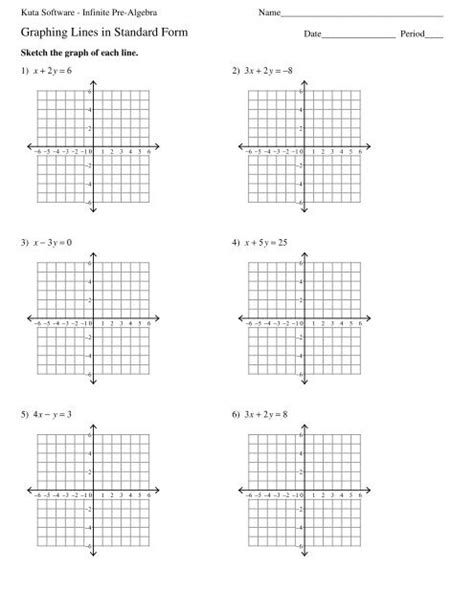 Graphing Lines in Standard Form Worksheet