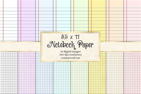 Notebook Digital Paper (290157) | Textures | Design Bundles