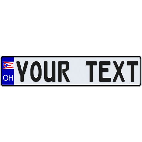 Ohio European License Plate - US Flag Style – EuropeanPlates.com