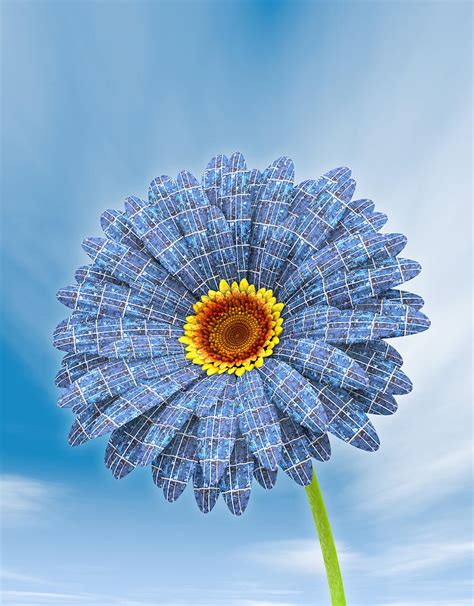 A Flower Made Of Solar Panels On A Sunny Day by Artpartner-images