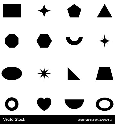 Geometric shapes icon set Royalty Free Vector Image