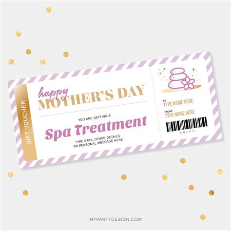 Mother s day spa gift voucher printable pdf – Artofit