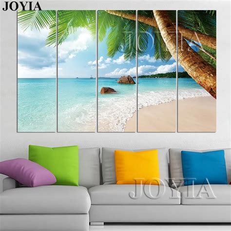 5 Canvas Beach Wall Art Decor Painting Picture 3 Pieces Beach Photo ...