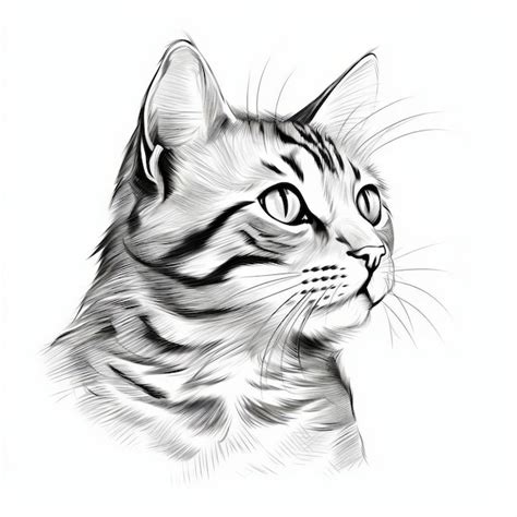 Precise Hyperrealism Kitty Cat Head Drawing Vector Illustration ...