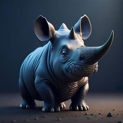 Premium AI Image | A rhino statue is made of a rhino statue.