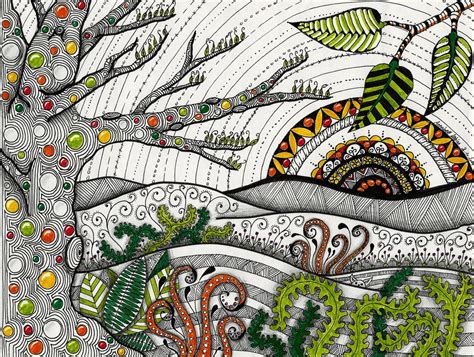 Zentangle Landscape by LeaSikora on DeviantArt