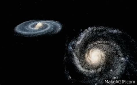 Andromeda/Milky Way collision (simulation) on Make a GIF