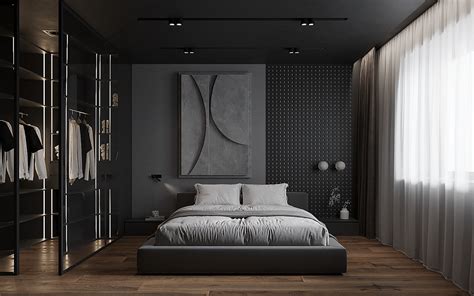 Interior dark, master bedroom, design on Behance