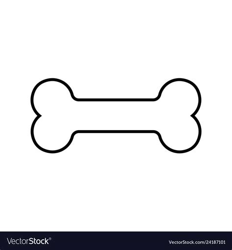 Black and white outlined dog bone cartoon drawing Vector Image