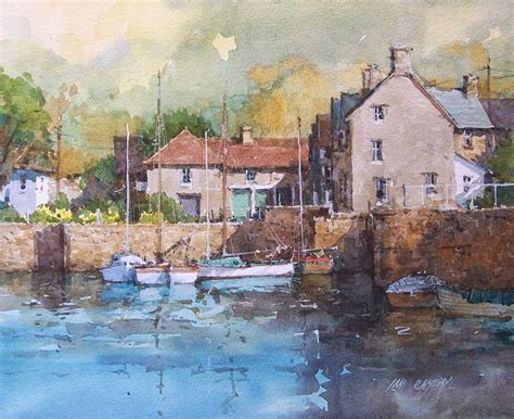 Ian Ramsay Watercolors | Watercolor water, Cityscape painting, Beach ...