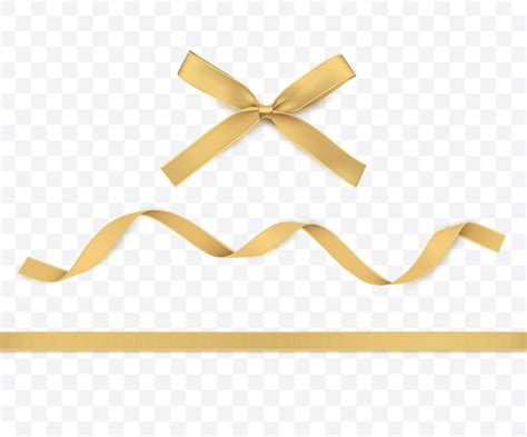 Gold Ribbon and Bow isolated. Golden Vector Decoration for Gift Cards ...