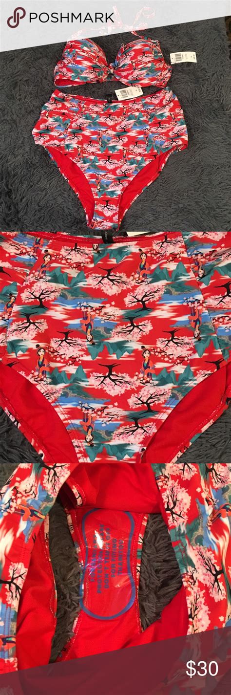 NEW/Disney Mulan High Waist Bathing Suit 👙