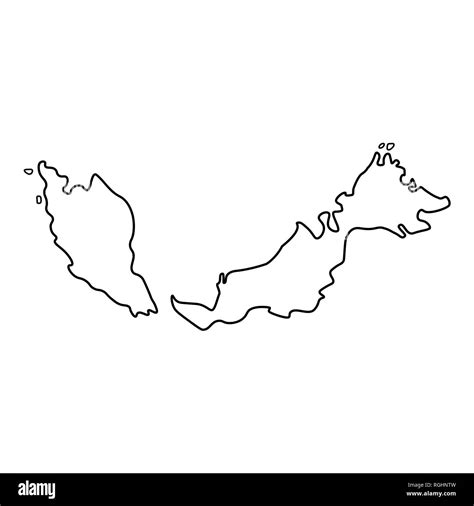 Map of Malaysia - outline. Silhouette of Malaysia map illustration ...