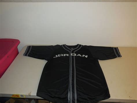 Nike Michael Jordan Baseball Jersey Black Athletic Te… - Gem