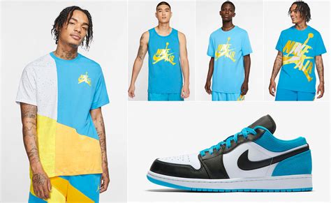 Jordan 1 Low Laser Blue Shirts and Shorts | SneakerFits.com