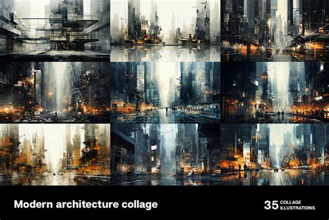 Modern architecture collage on Yellow Images Creative Store - 126075