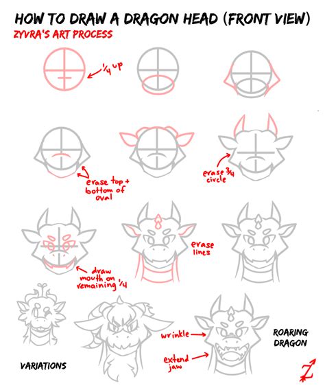 How To Draw A Dragon Head Step By Step