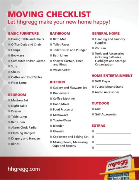 Printable Moving Checklist