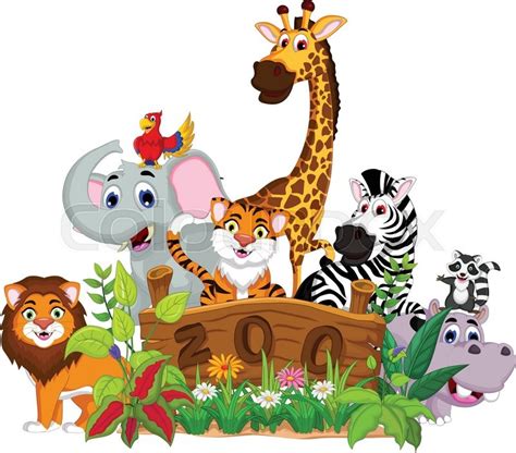 Vector illustration of zoo and the ... | Stock vector | Colourbox