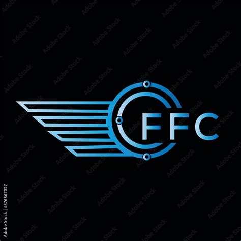 FFC logo, letter logo. FFC blue image on black background. FFC ...