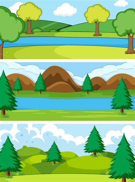 Set of simple nature background 444985 Vector Art at Vecteezy