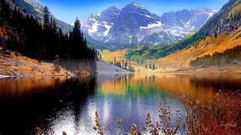 Fall Lake HD desktop wallpaper : Widescreen : High Definition : Fullscreen