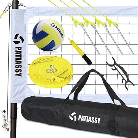 Patiassy Outdoor Volleyball Net Set with Steel Wire Rope and 2 Inch ...